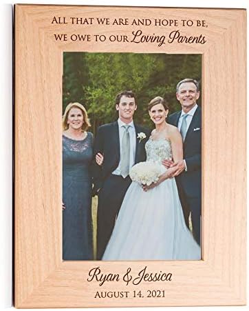 Lifetime Creations Персонализирана рамка за свадбени слики за родители на невестата и младоженецот: Персонализиран подарок за венчавки