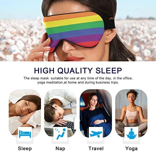 Unisex Sleep Eye Mask LGBT-Lainbow-Pride-Pride-Spripes Night Sleeper Mask Удобно око за очи за спиење