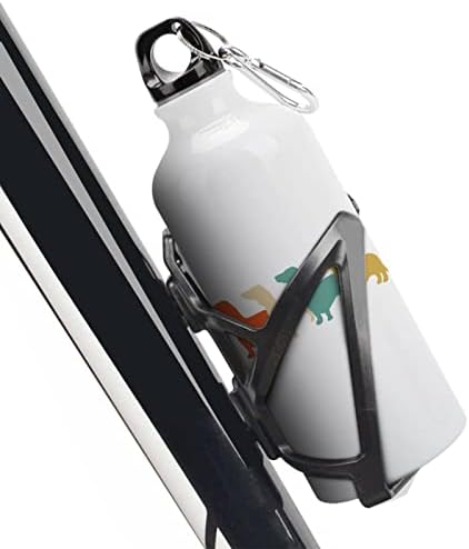 Гроздобер шишиња со вода од алуминиум Дахшунд со карабинер за еднократно спортско шише за патувања за патувања за велосипеди за кампување