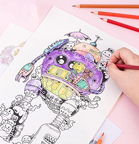 Sivegode Erasable цртеж во боја на обоени моливи предводени за уметник, дете и возрасни цртање на книга за боење, молив во боја 48 брои