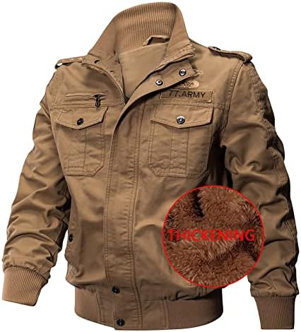 Палто на Ymosrh за мажи есенска зимска воена облека патент џеб лабава машка јакна од мантил