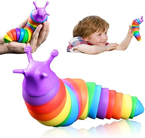 Fidget Slug, Slug Fidget играчка, олеснување на анксиозноста и сензорна играчка за фигури за деца и возрасни, Fidget Party Favors,