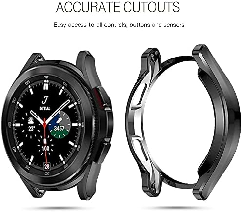 Chbiaodai Case компатибилен за Samsung Galaxy Watch 4 Soft TPU All-Round Anticratch Cover со браник за заштитник на екранот за